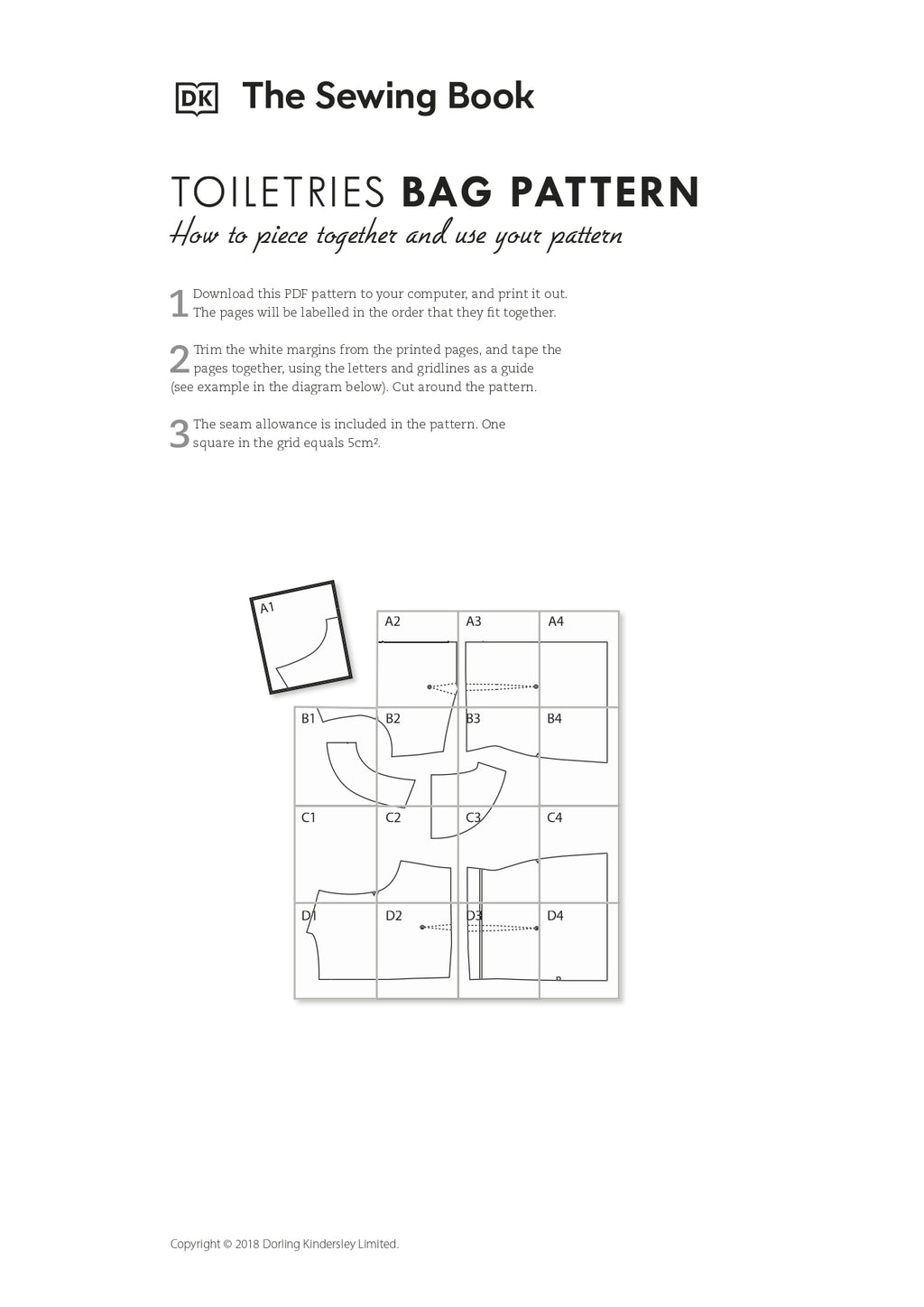 Toiletries bag pattern