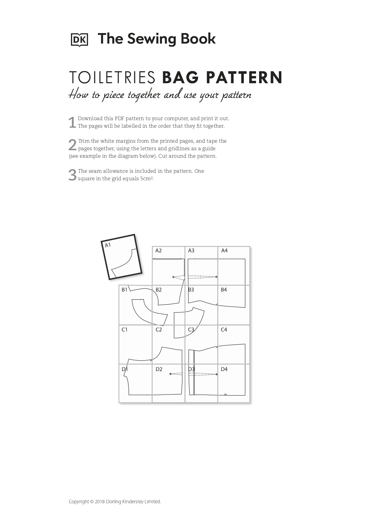 Toiletries bag pattern
