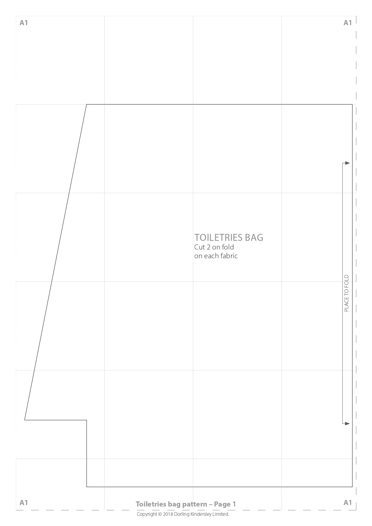 Toiletries bag pattern