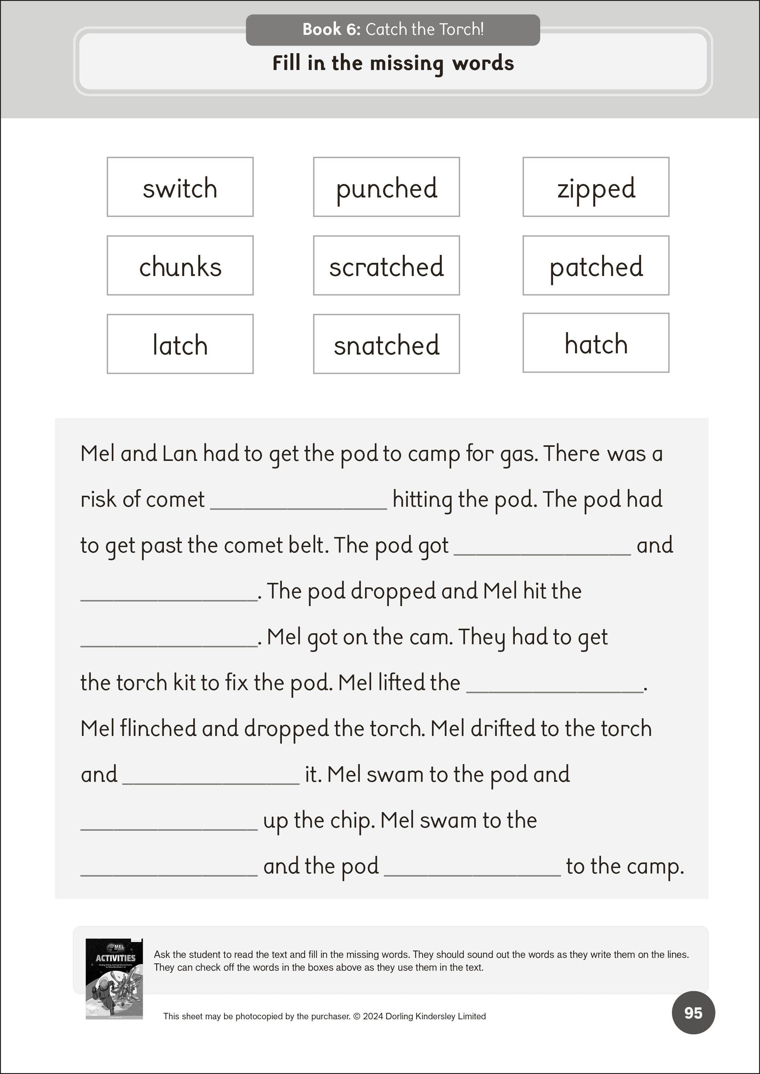 Phonic Books Mel on Mars Activities-Spread, Image, (PRHC, Design, Do, Not, Use)-3
