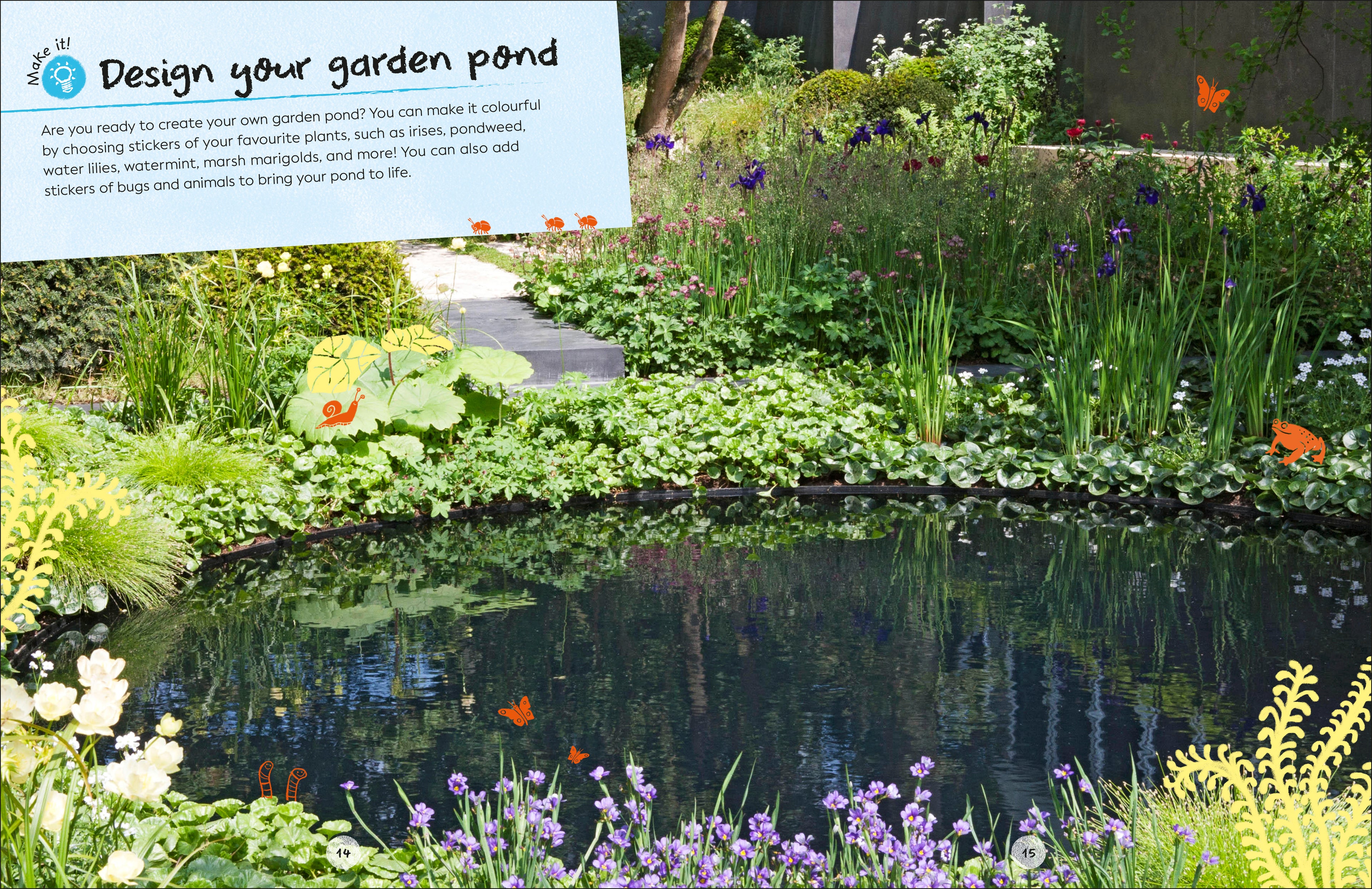RHS Ultimate Sticker Book Garden Pond-Spread, Image, (PRHC, Design, Do, Not, Use)-3