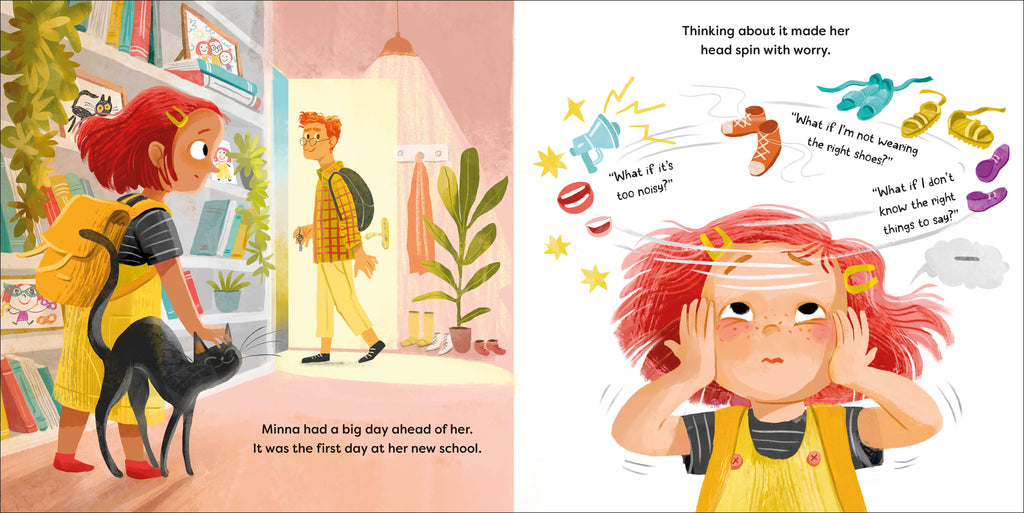 Minna's Masks (Wonderfully Wired Stories)-Spread, Image, (PRHC, Design, Do, Not, Use)-1