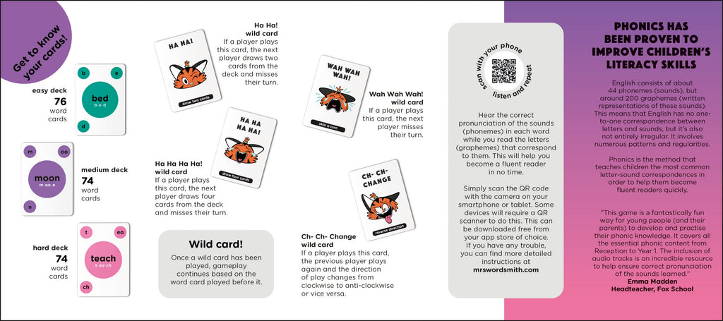 Mrs Wordsmith Phonics Blah Blah Blah Card Game, Ages 4-7 (Early Years and Key Stage 1)