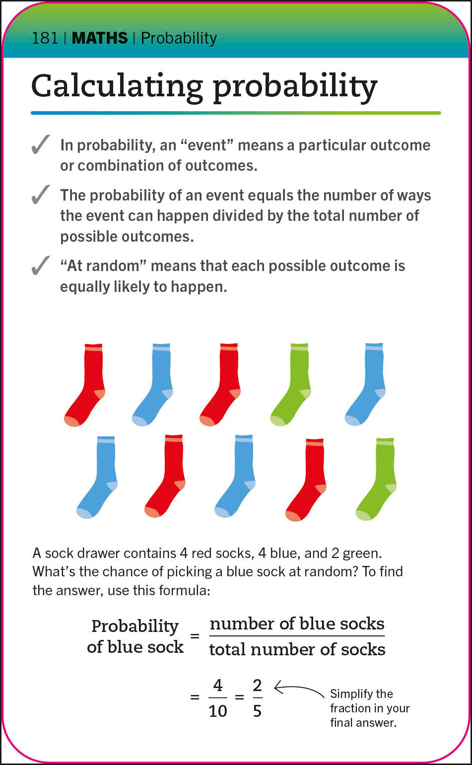 Super Simple Maths Revision Cards Key Stages 3 and 4-spread image
