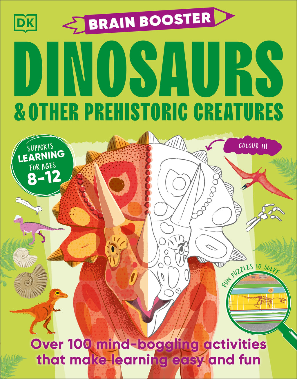 Brain Booster Dinosaurs and Other Prehistoric Creatures-book cover