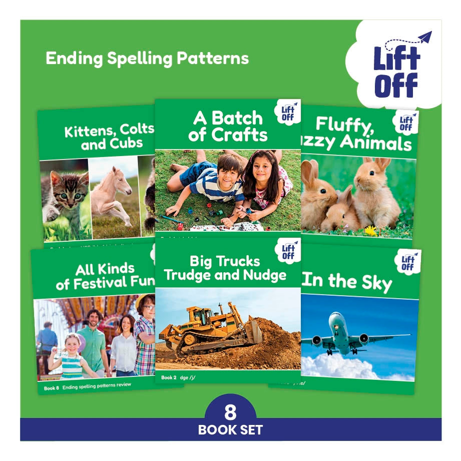 Phonic Books Lift Off Readers Ending Spelling Patterns jacket image