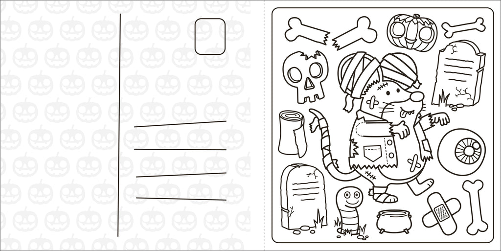 Super Cuties: A Cozy Halloween Coloring Book-Spread, Image, (PRHC, Design, Do, Not, Use)-6
