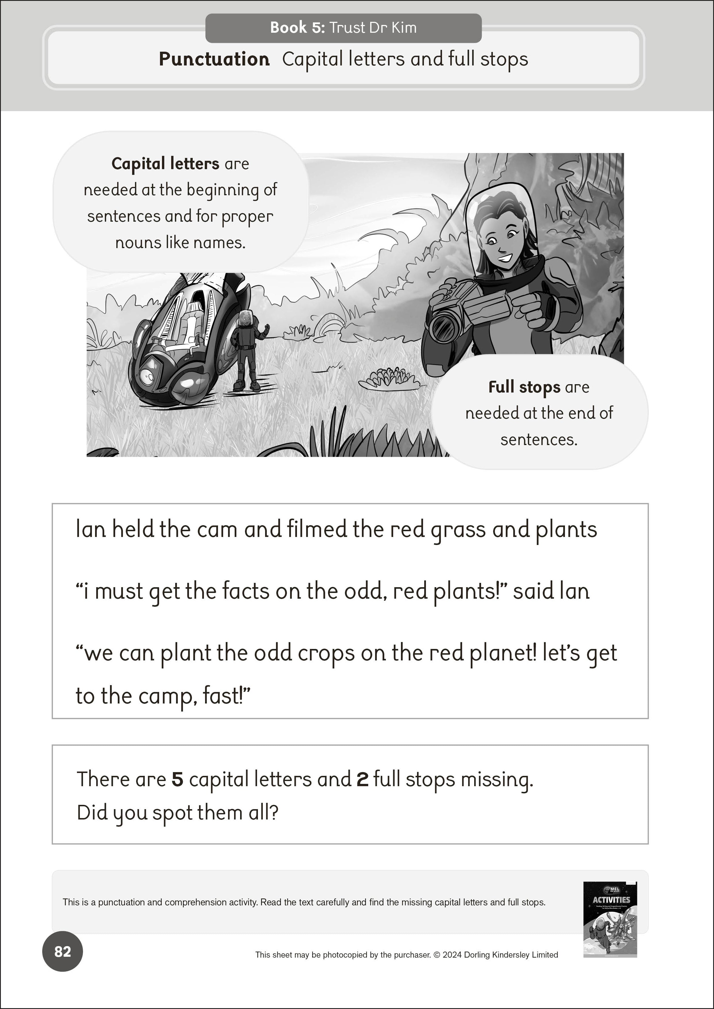 Phonic Books Mel on Mars Activities