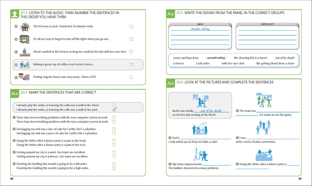 English for Everyone English Idioms, Vocabulary Builder, Phrasal Verbs 3 Book Box Set-image