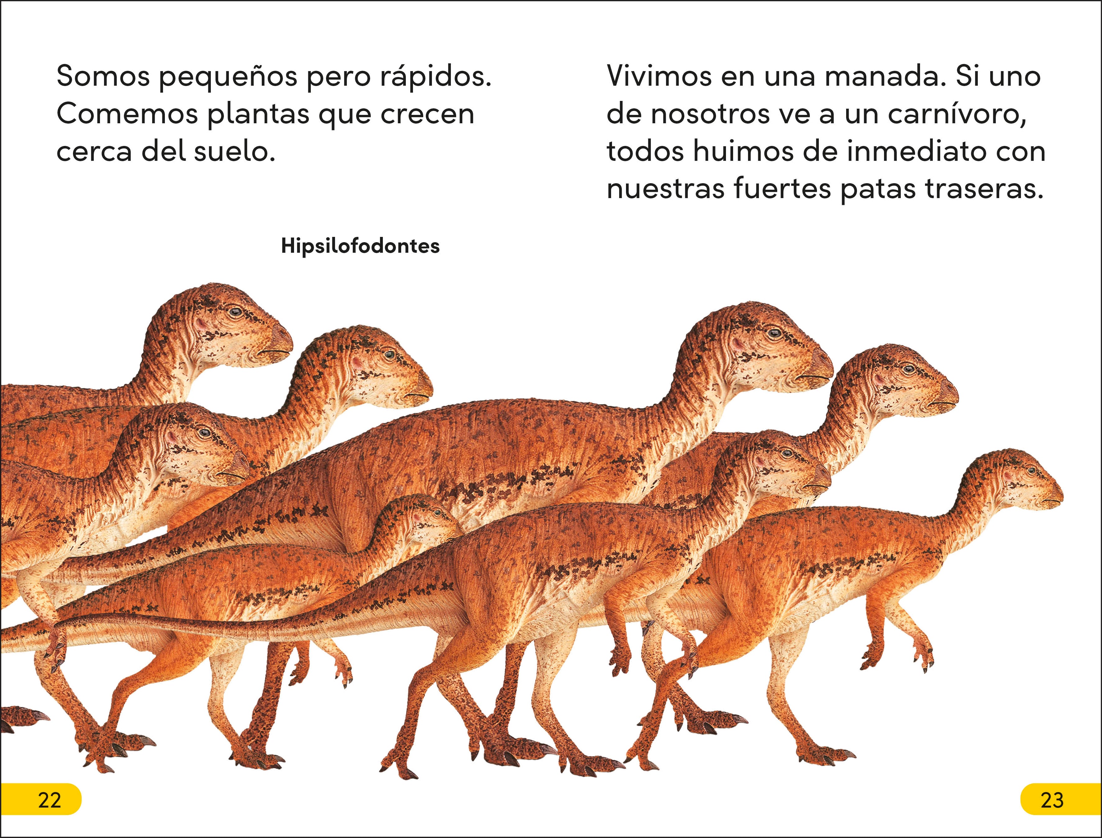 DK Super Readers Level 2 Spanish translation Dinosaur Dinners - Cena para un dinosaurio-Spread, Image, (PRHC, Design, Do, Not, Use)-4