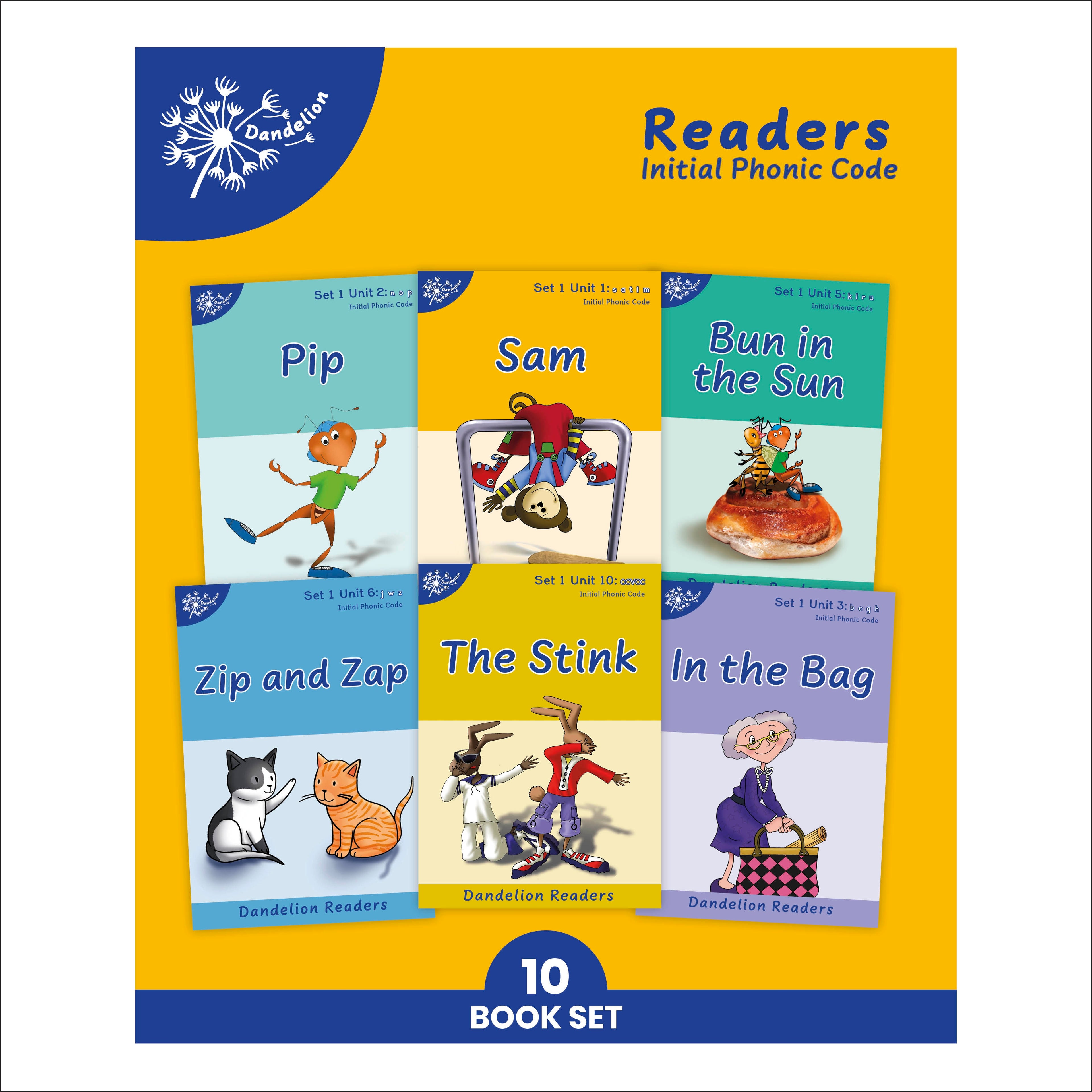 Phonic Books Dandelion Readers Set 1 Units 1-10