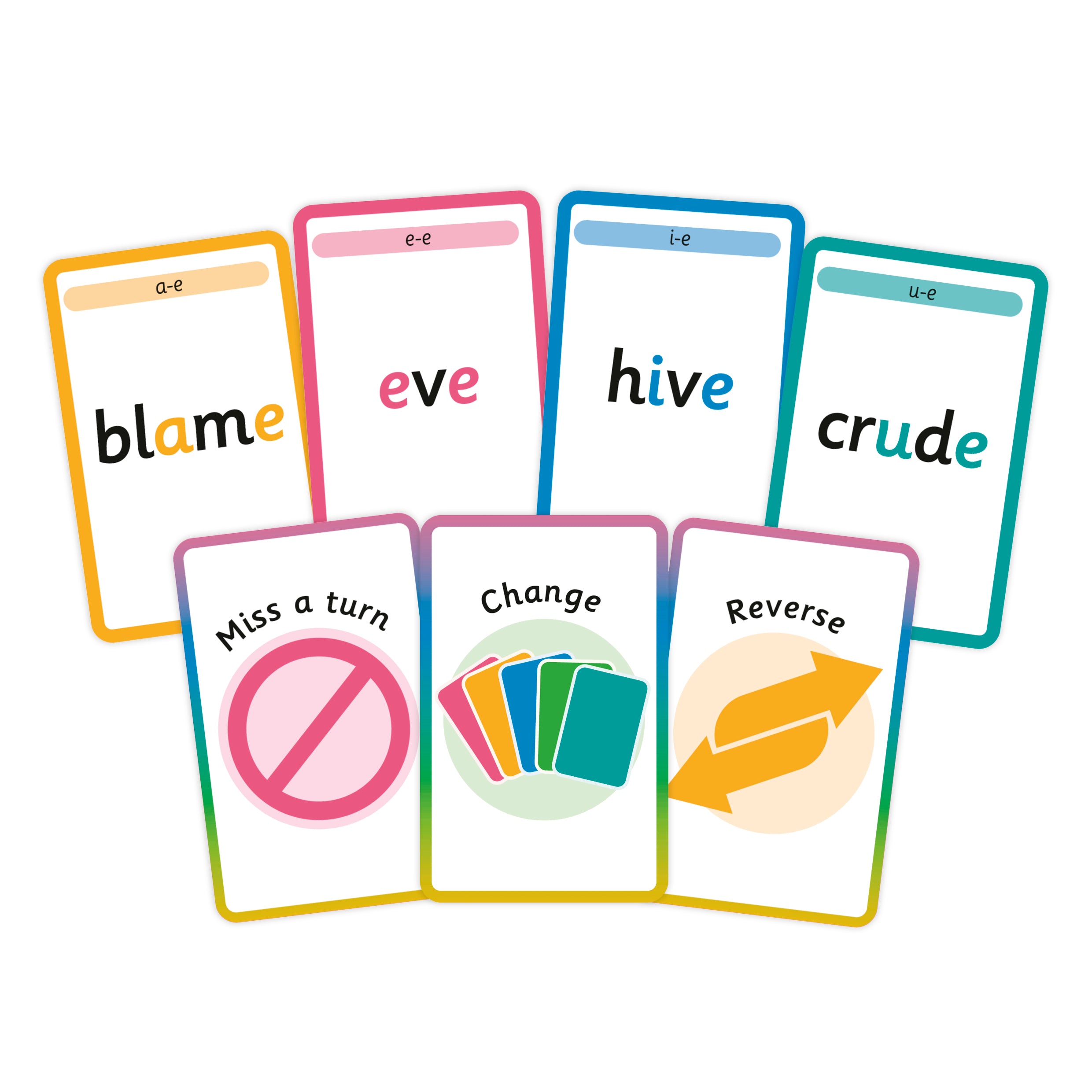 DK Super Phonics Split Vowel Spellings Card Game-Spread, Image, (PRHC, Design, Do, Not, Use)-1