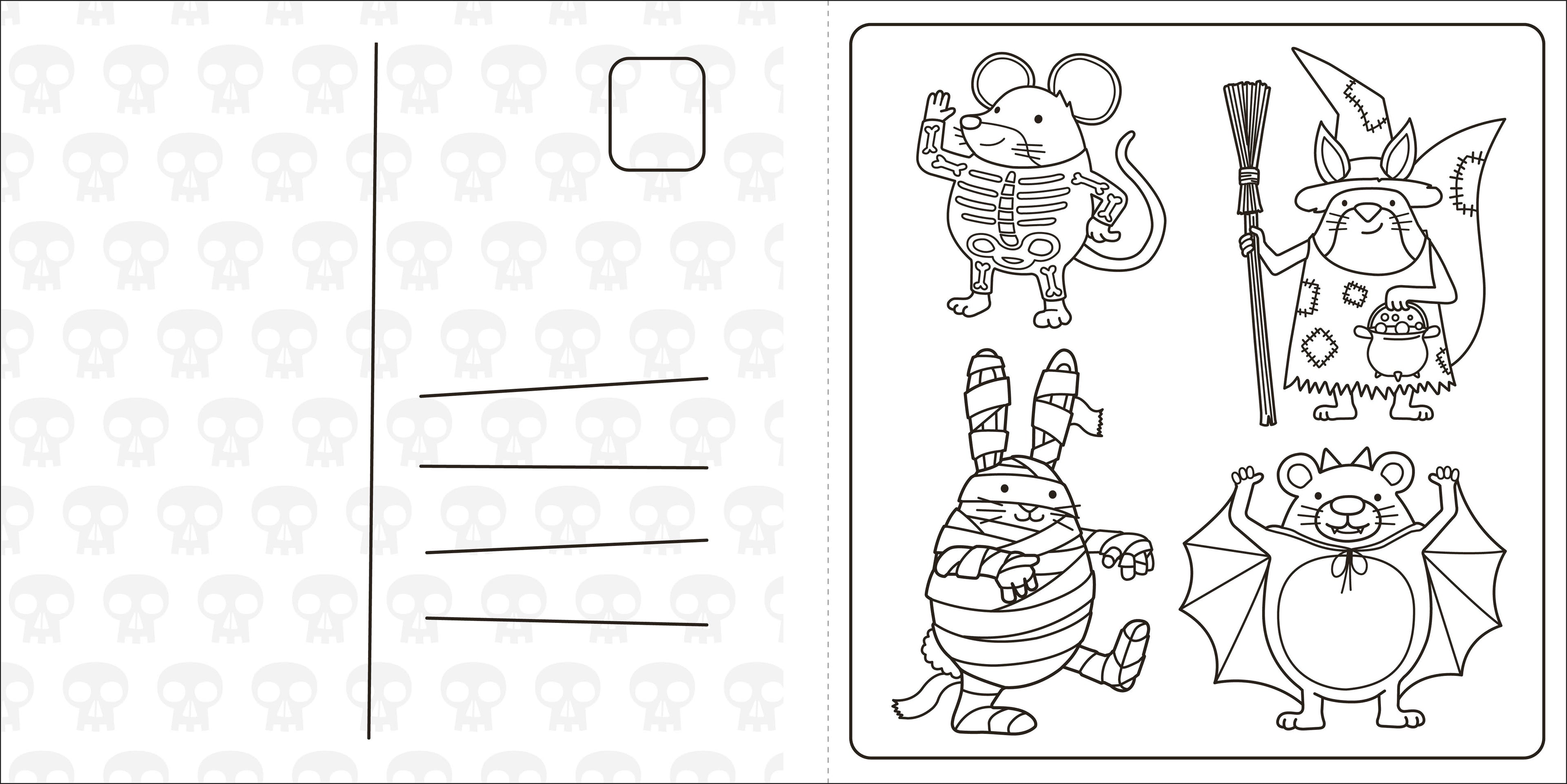 Super Cuties: A Cozy Halloween Coloring Book-Spread, Image, (PRHC, Design, Do, Not, Use)-3