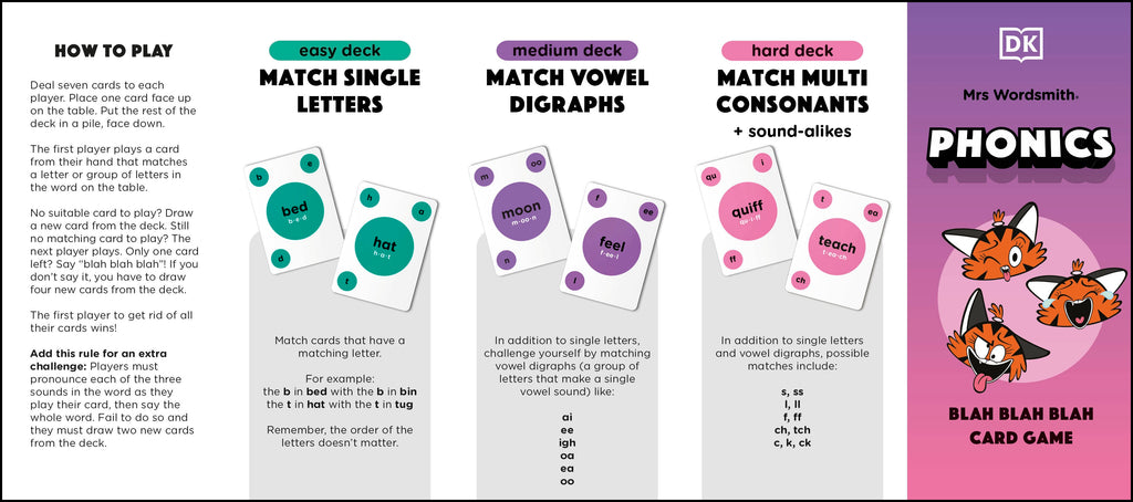 Mrs Wordsmith Phonics Blah Blah Blah Card Game, Ages 4-7 (Early Years and Key Stage 1)