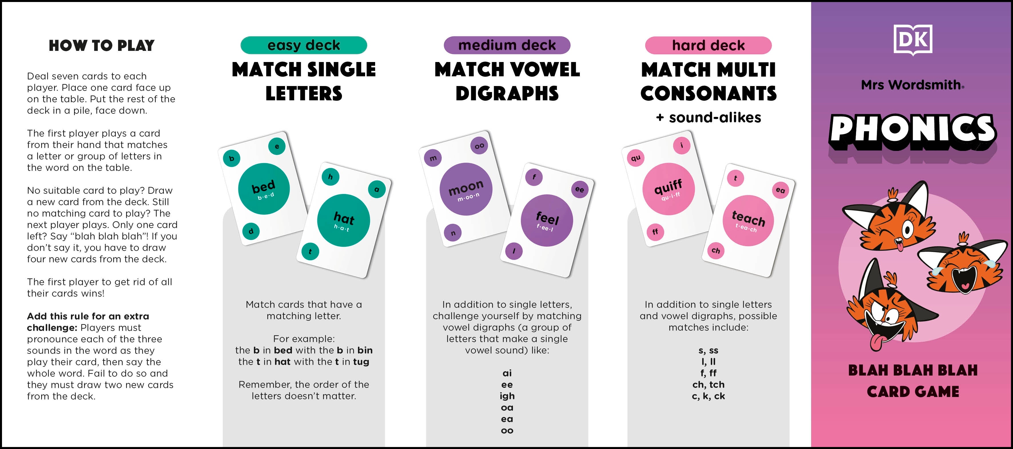 Mrs Wordsmith Phonics Blah Blah Blah Card Game, Ages 4-7 (Early Years and Key Stage 1)