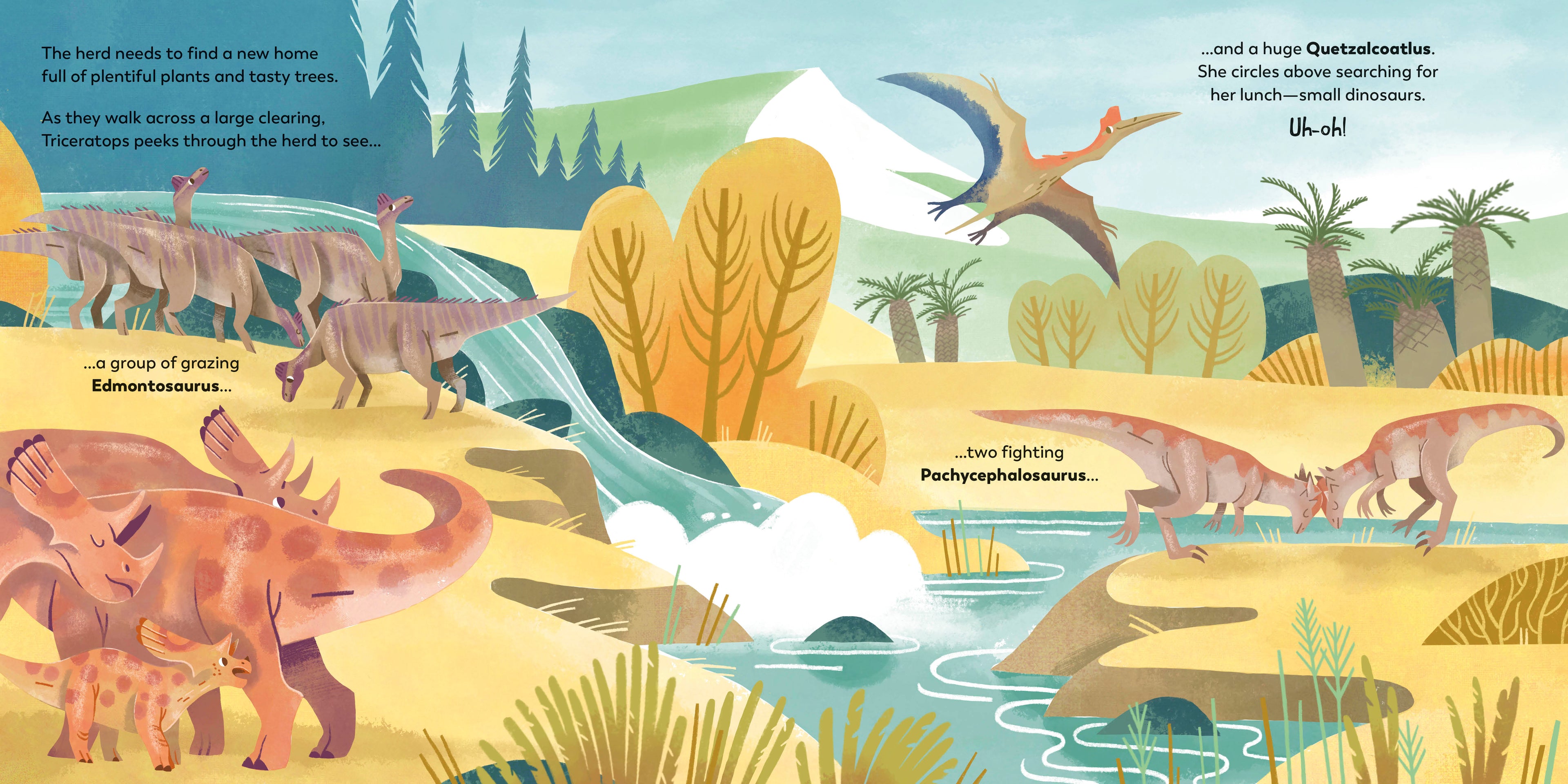 A Dinosaur's Day: Triceratops Follows Its Herd-image