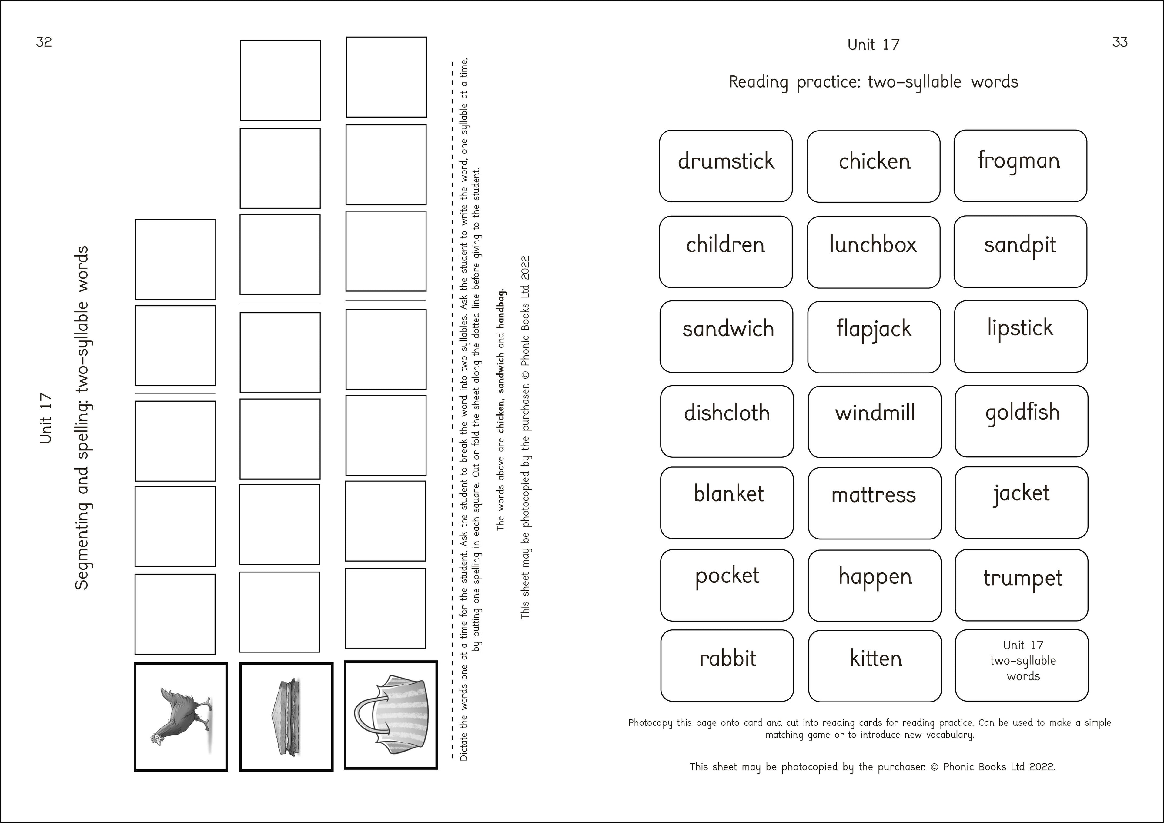 Phonic Books Dandelion Launchers Reading and Writing Activities Units 16-20-spread image