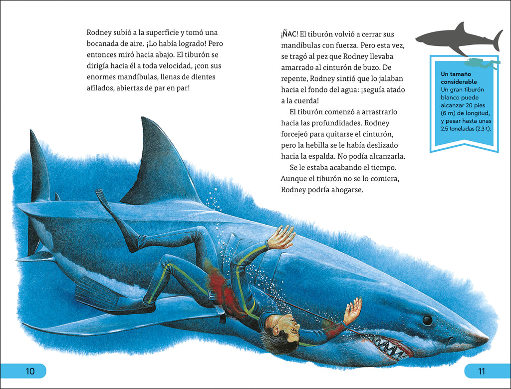 DK Super Readers Level 4 Ataques de tiburones (Shark Attack)-Spread, Image, (PRHC, Design, Do, Not, Use)-1