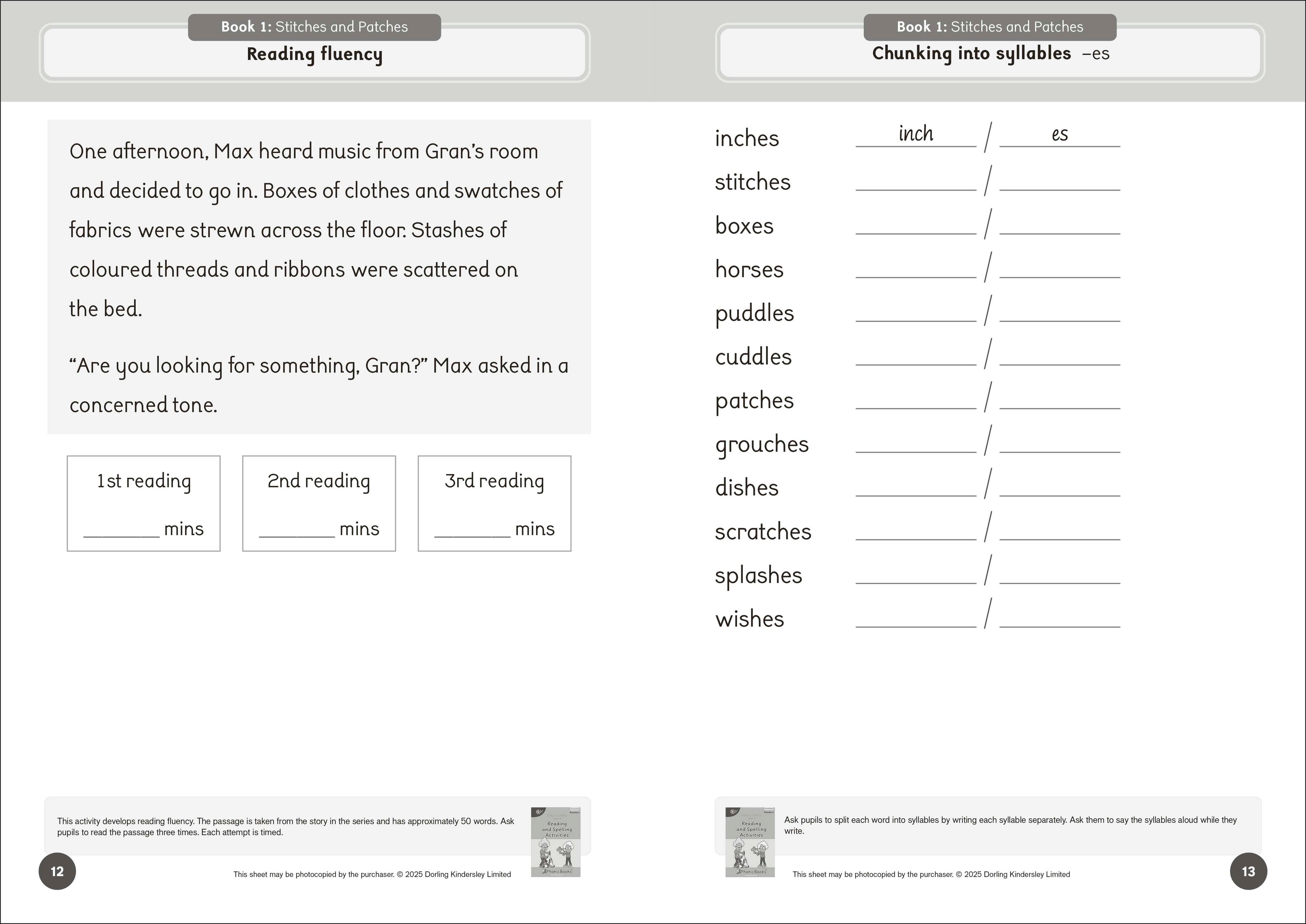 Phonic Books Dandelion Readers Level 5 Prefixes and Suffixes Activities
