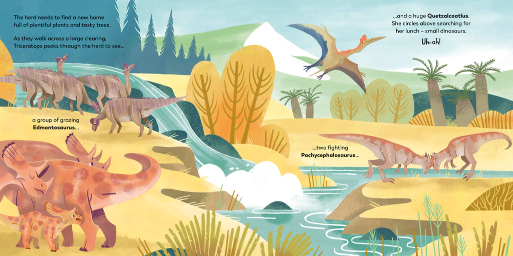 A Dinosaur's Day: Triceratops Follows Its Herd-Spread, Image, (PRHC, Design, Do, Not, Use)-1