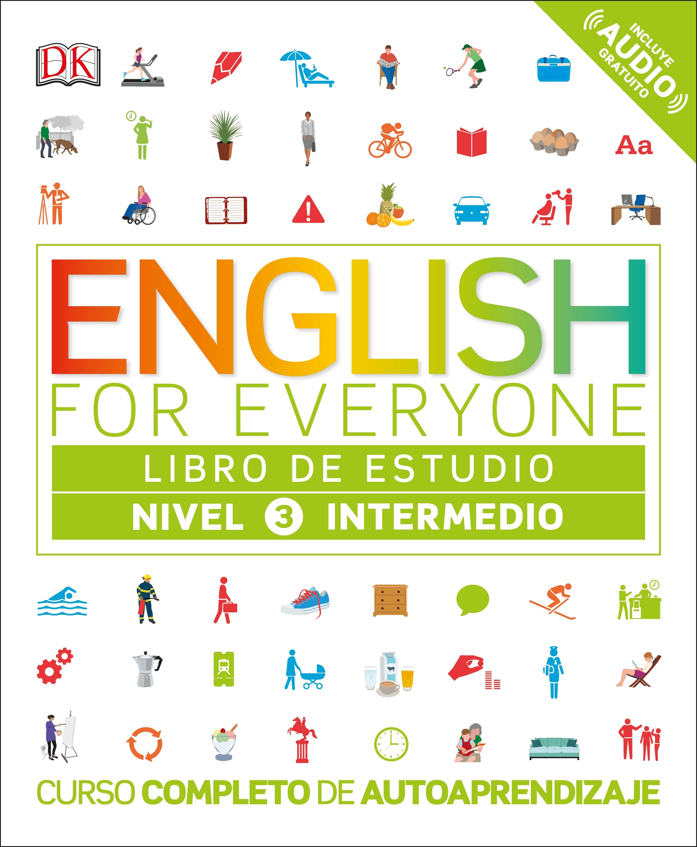English for Everyone: Nivel 3: Intermedio, Libro de Estudio jacket