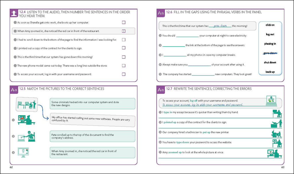 English for Everyone English Idioms, Vocabulary Builder, Phrasal Verbs 3 Book Box Set-image