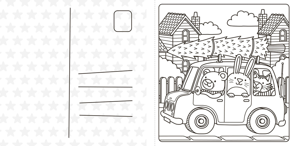 Super Cuties A Cosy Christmas Colouring Book-Spread, Image, (PRHC, Design, Do, Not, Use)-2