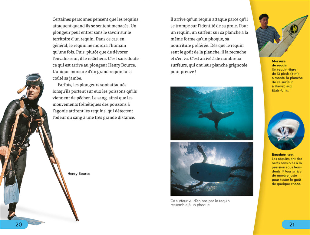 DK Super Readers Level 4 French translation Shark Attack - Danger : Requins-Spread, Image, (PRHC, Design, Do, Not, Use)-5