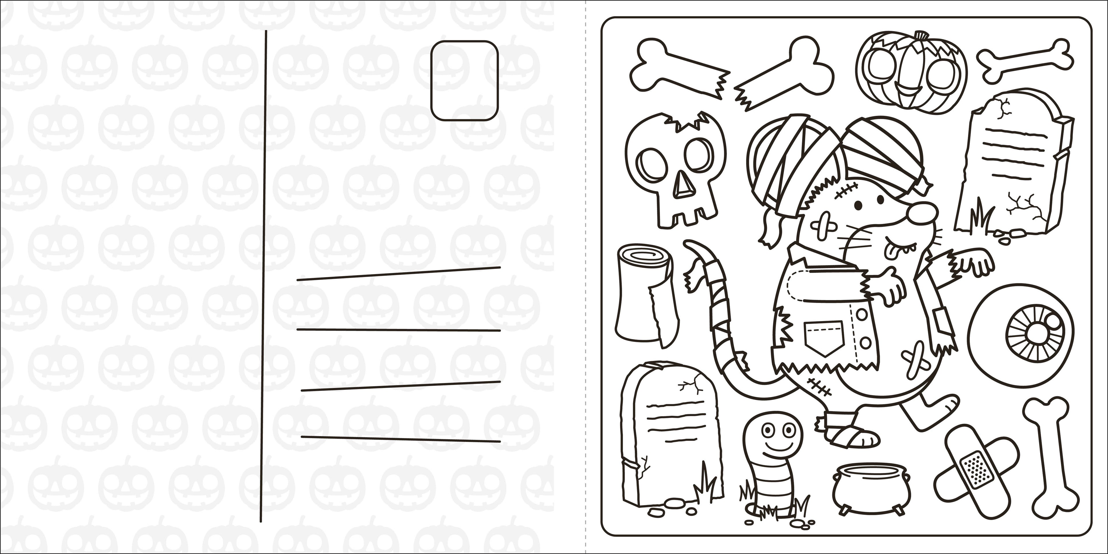 Super Cuties A Cosy Halloween Colouring Book-Spread, Image, (PRHC, Design, Do, Not, Use)-4