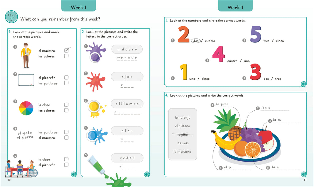 Spanish for Everyone Junior 5 Words a Day