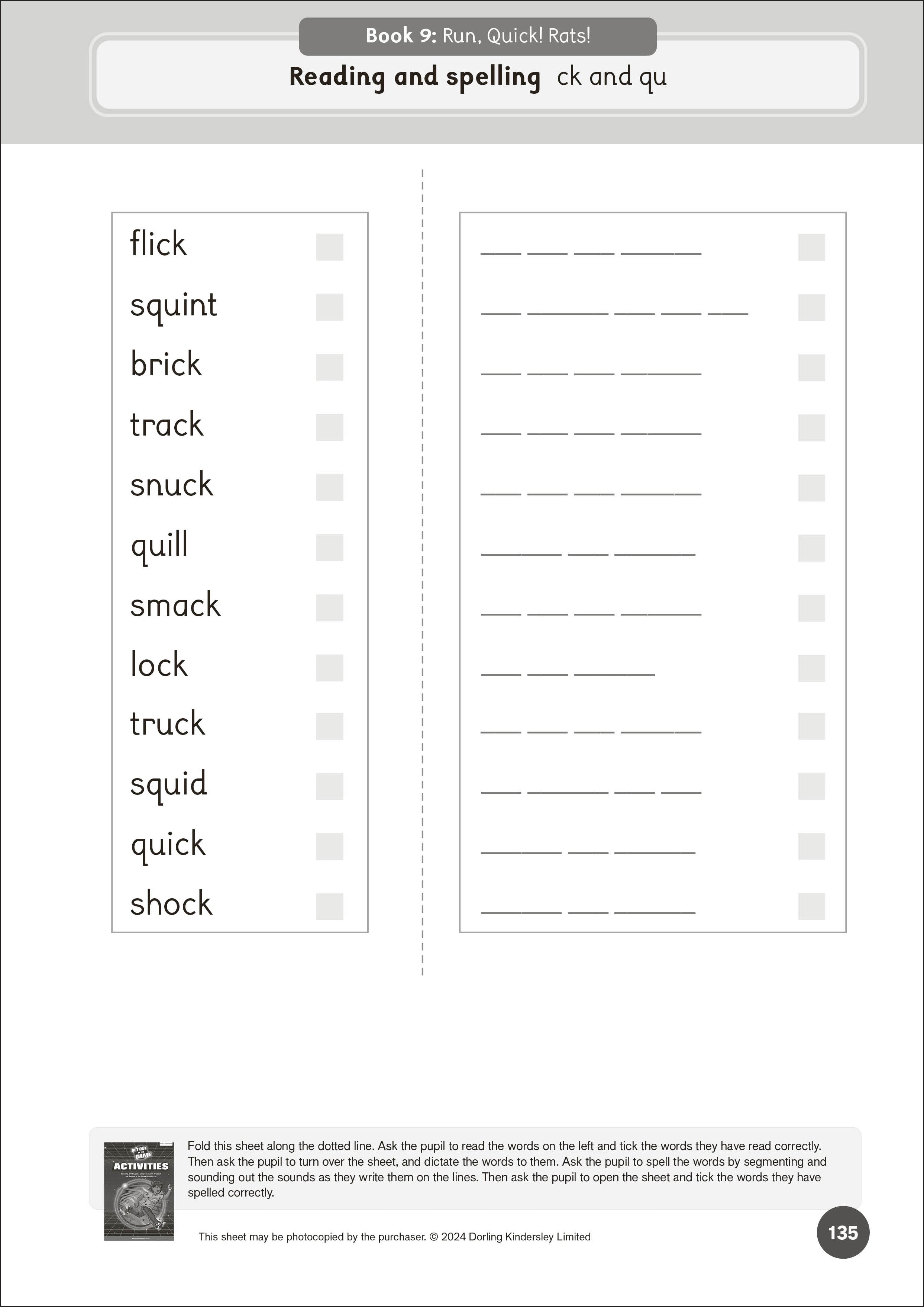 Phonic Books Get Out of the Game Activities