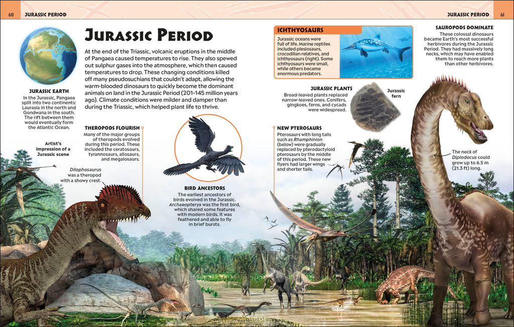 Extraordinary Dinosaurs and Other Prehistoric Life Visual Encyclopedia-spread image