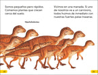 DK Super Readers Level 2 Spanish translation Dinosaur Dinners - Cena para un dinosaurio-Spread, Image, (PRHC, Design, Do, Not, Use)-4