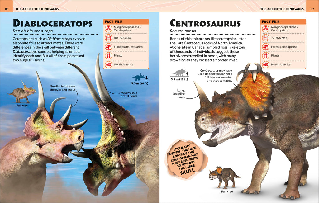 Extraordinary Dinosaurs and Other Prehistoric Life Visual Encyclopedia-spread image