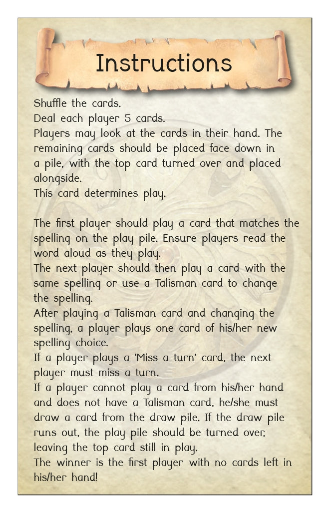 Phonic Books Talisman Card Games, Boxes 11-20