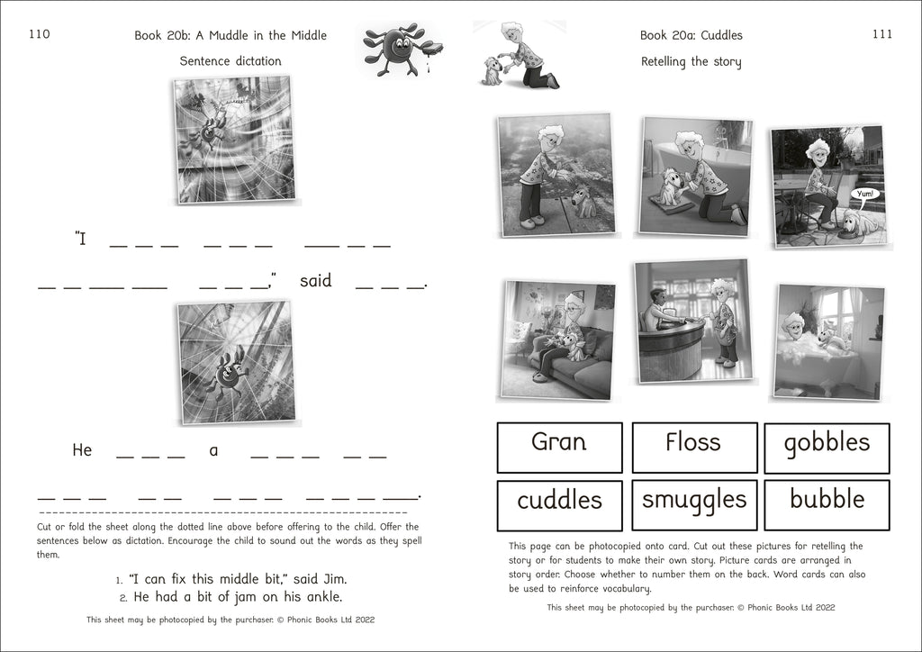 Phonic Books Dandelion Launchers Reading and Writing Activities Units 16-20-spread image
