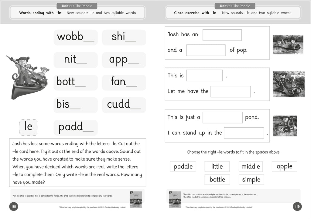 Phonic Books Dandelion Readers Reading and Writing Activities Set 1 Units 11-20-image