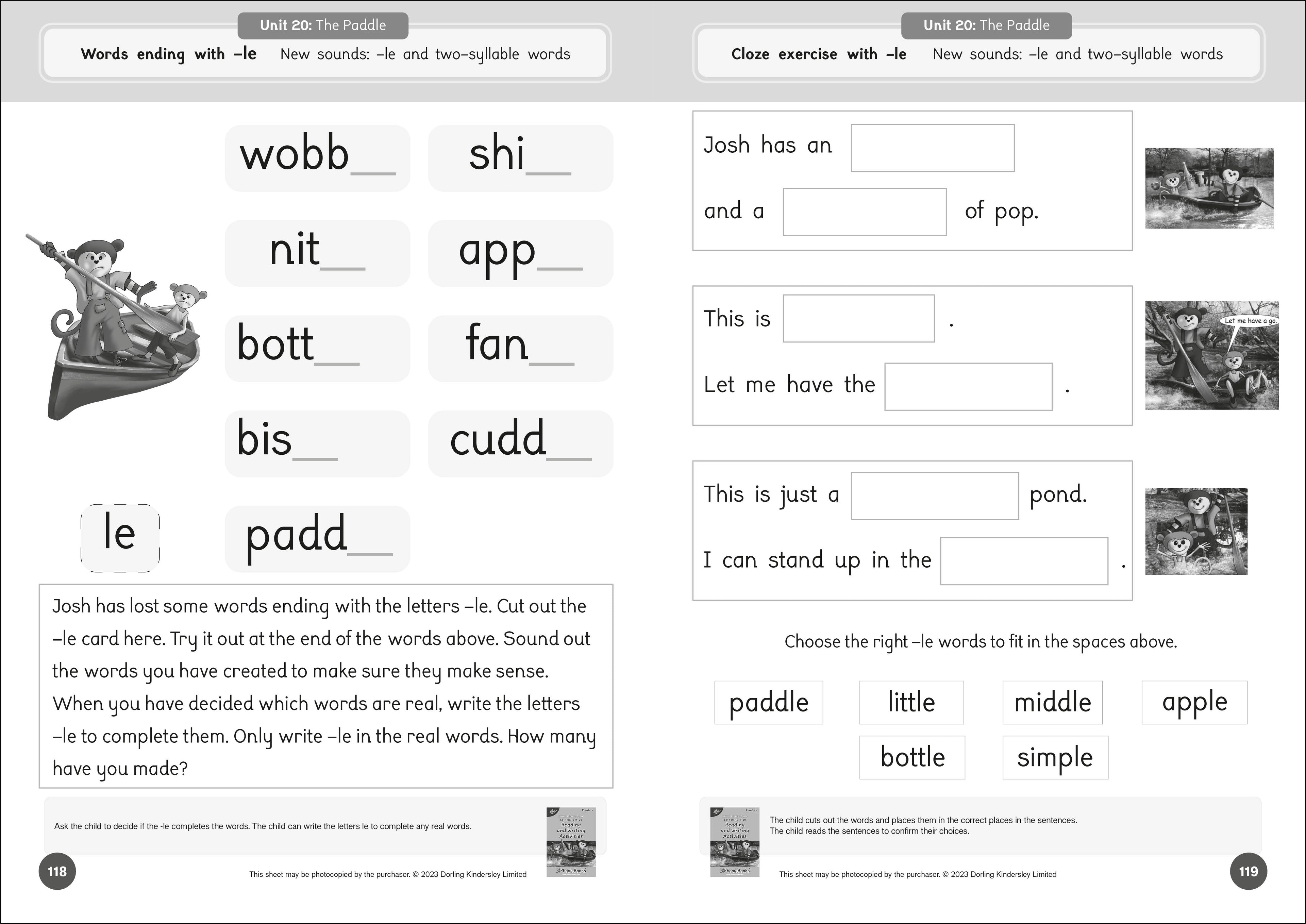 Phonic Books Dandelion Readers Reading and Writing Activities Set 1 Units 11-20-image