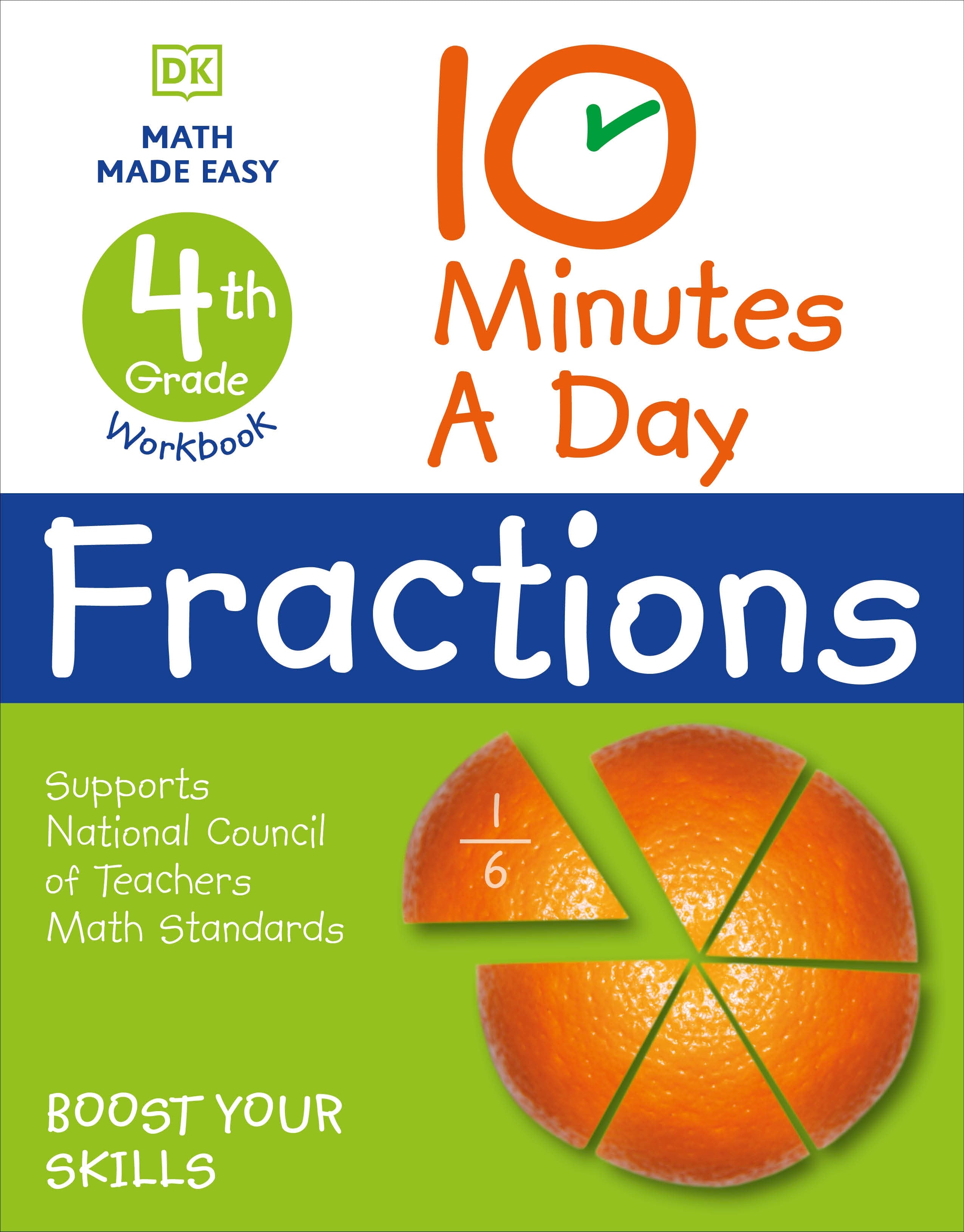 10 Minutes a Day Fractions, 4th Grade jacket