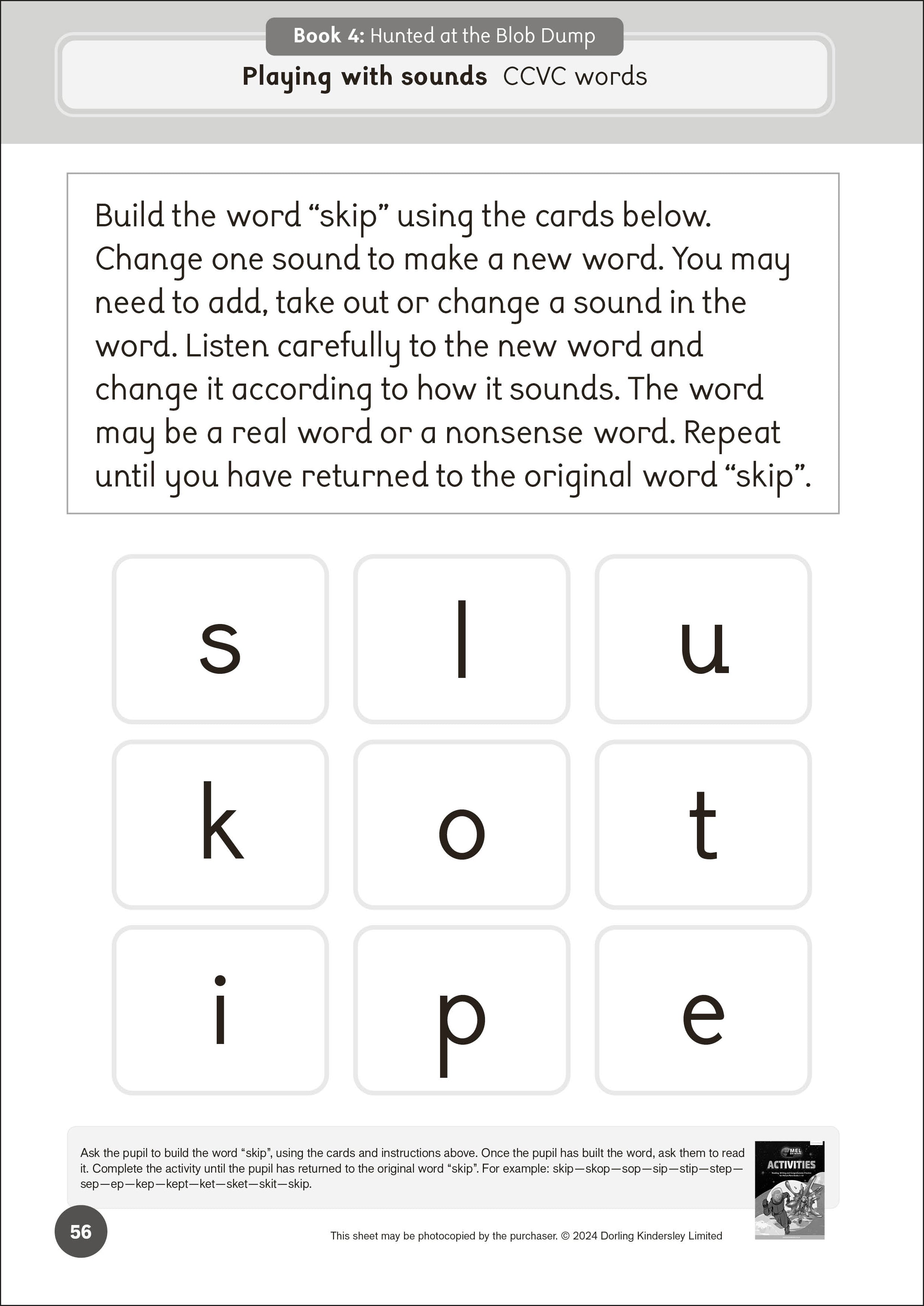 Phonic Books Mel on Mars Activities