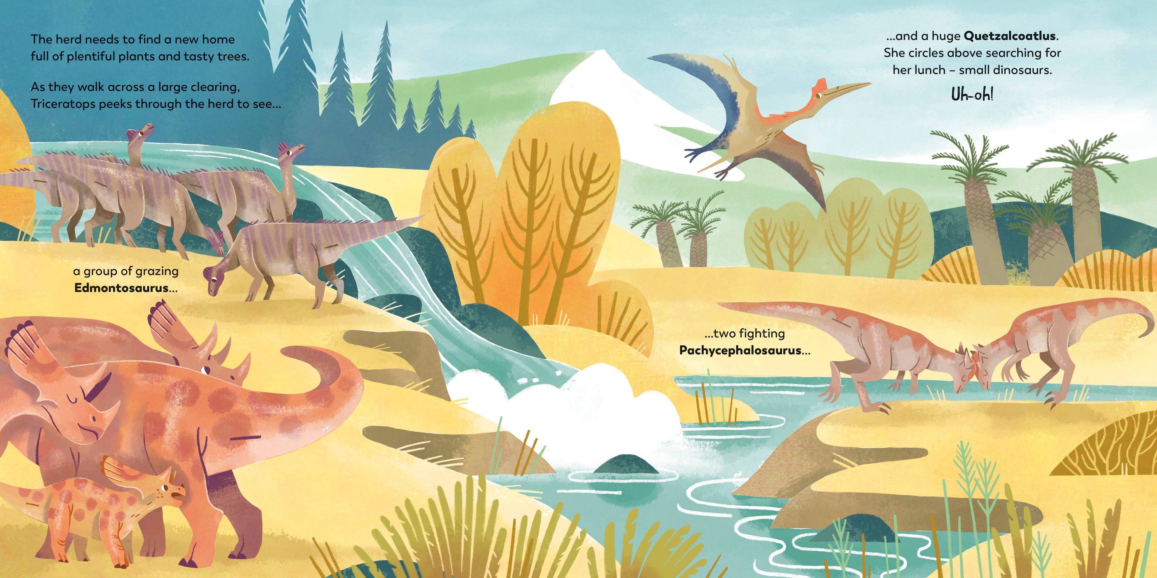 A Dinosaur's Day: Triceratops Follows Its Herd