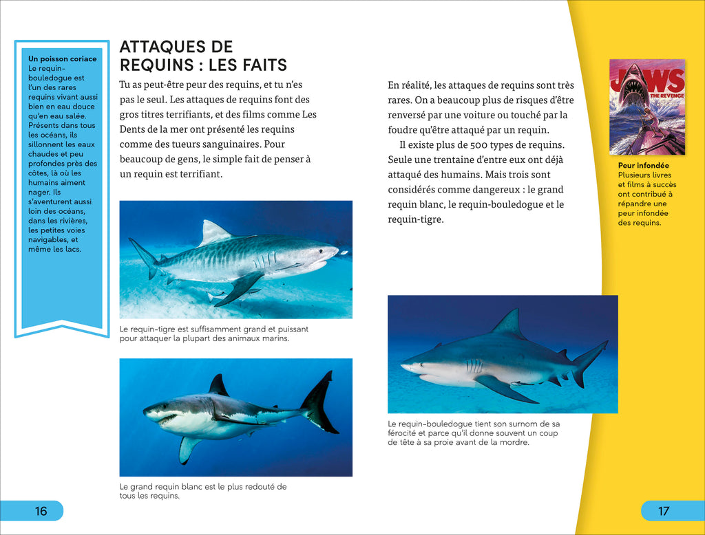 DK Super Readers Level 4 French translation Shark Attack - Danger : Requins-Spread, Image, (PRHC, Design, Do, Not, Use)-4