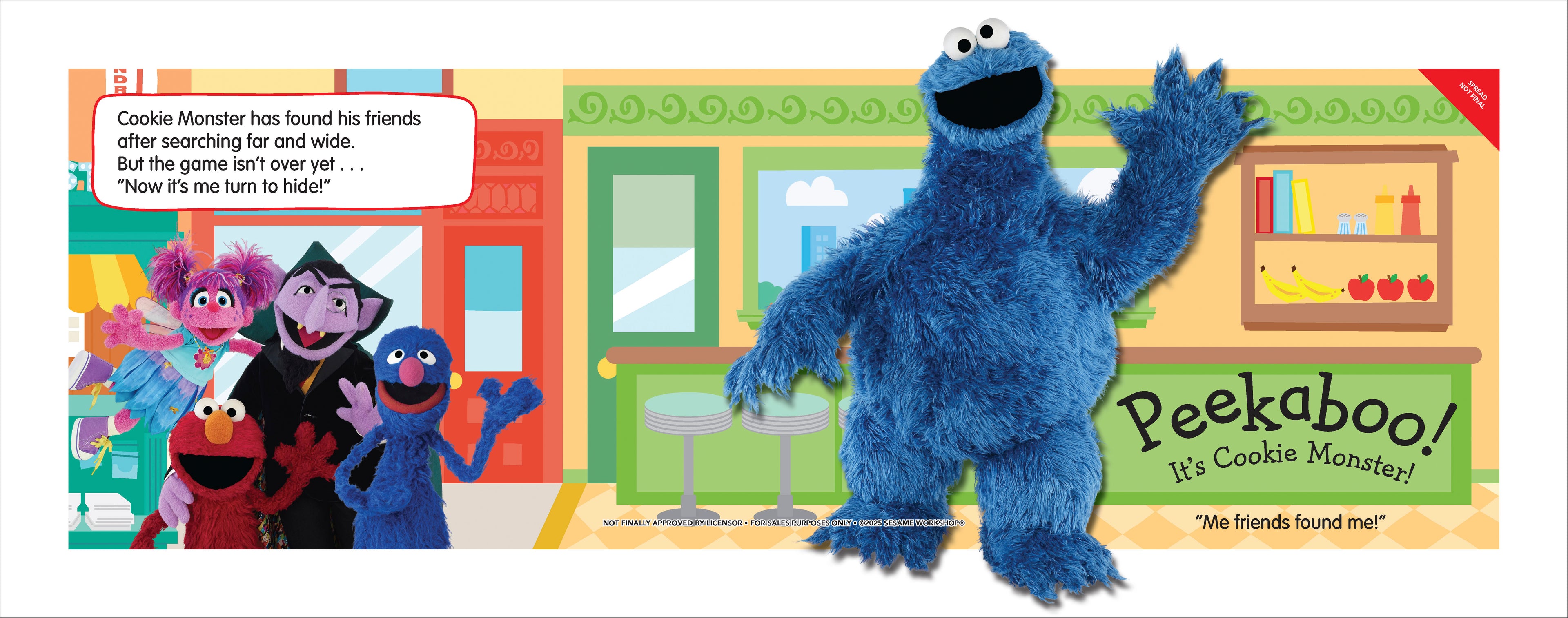 Pop-Up Peekaboo! Sesame Street Cookie Monster-Spread, Image, (PRHC, Design, Do, Not, Use)-2