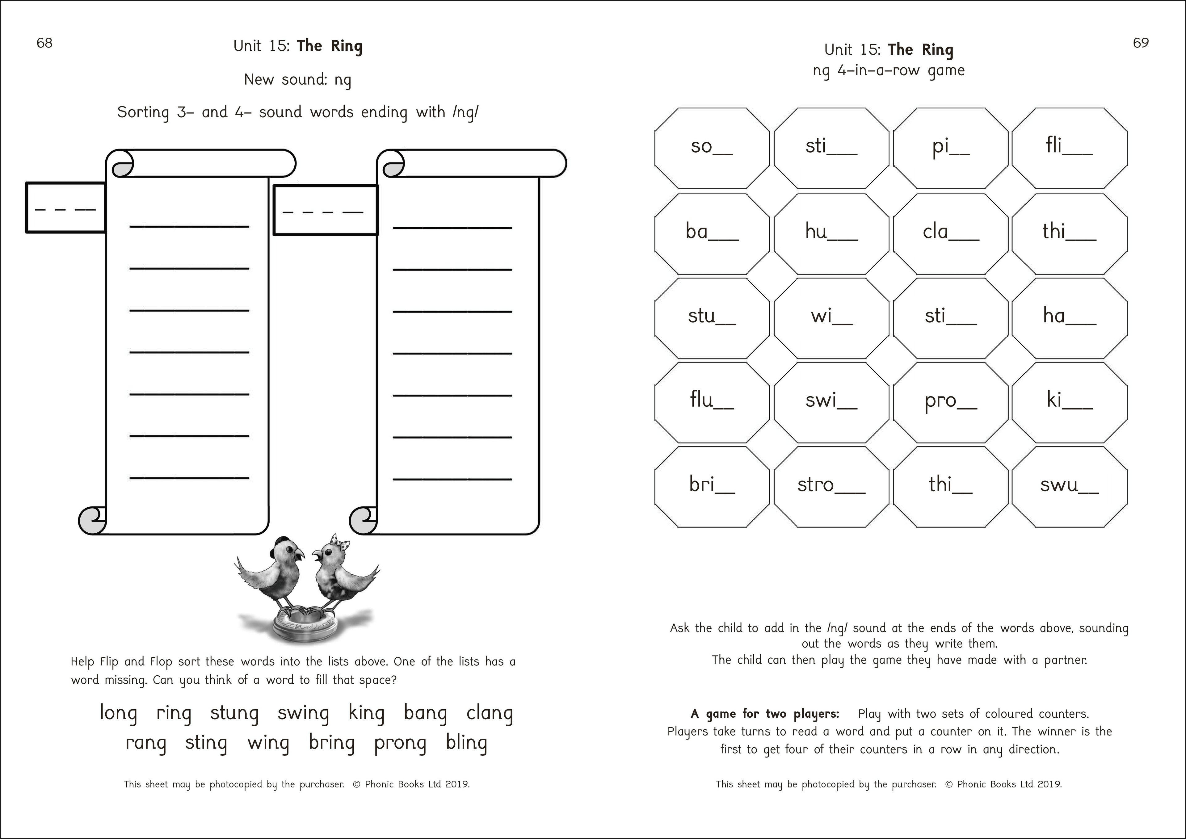 Phonic Books Dandelion Readers Reading and Writing Activities Set 1 Units 11-20