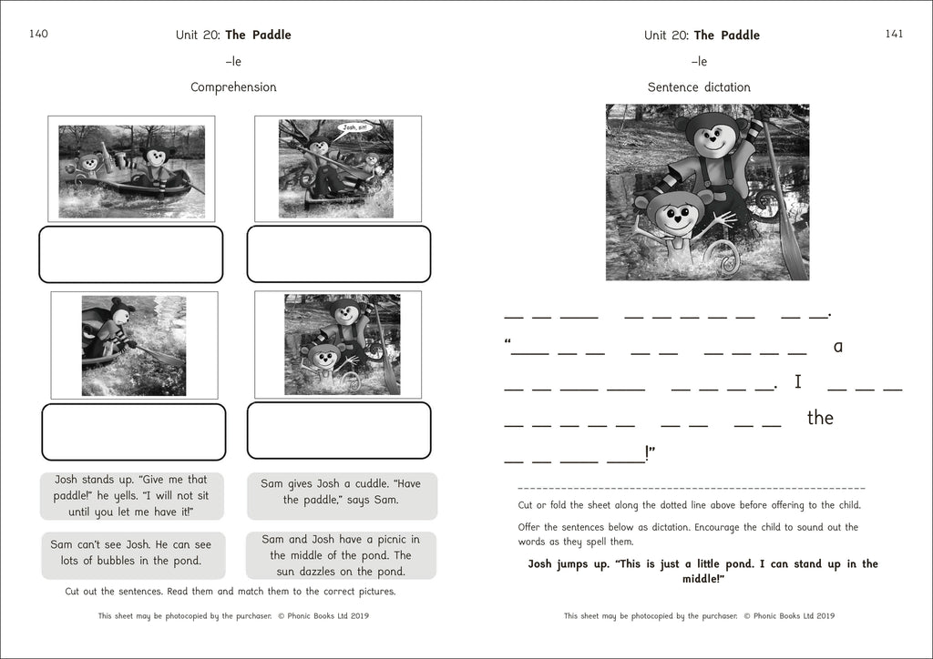 Phonic Books Dandelion Readers Reading and Writing Activities Set 1 Units 11-20