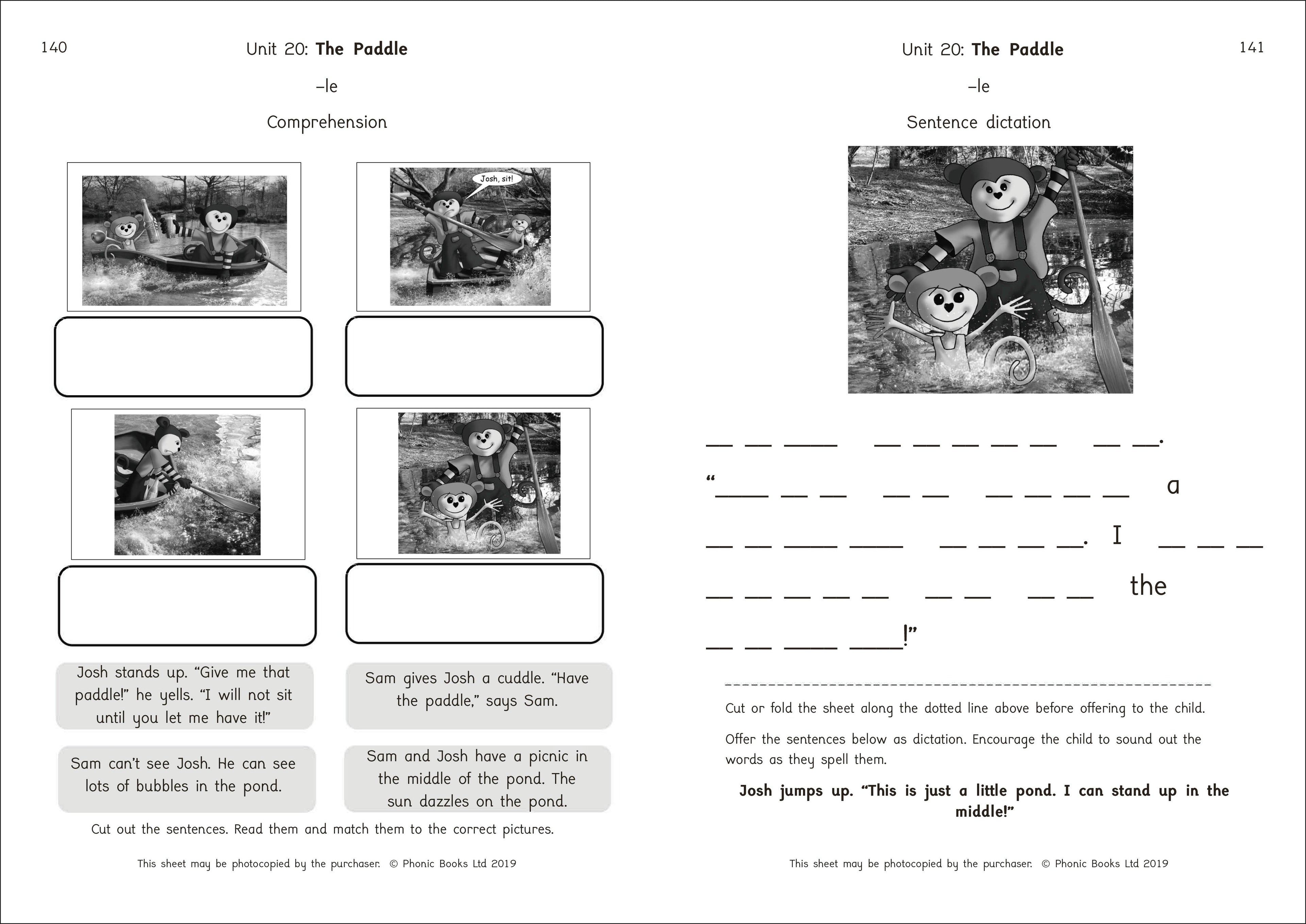 Phonic Books Dandelion Readers Reading and Writing Activities Set 1 Units 11-20