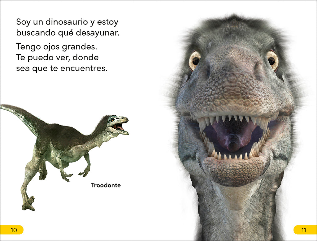 DK Super Readers Level 2 Spanish translation Dinosaur Dinners - Cena para un dinosaurio-Spread, Image, (PRHC, Design, Do, Not, Use)-1