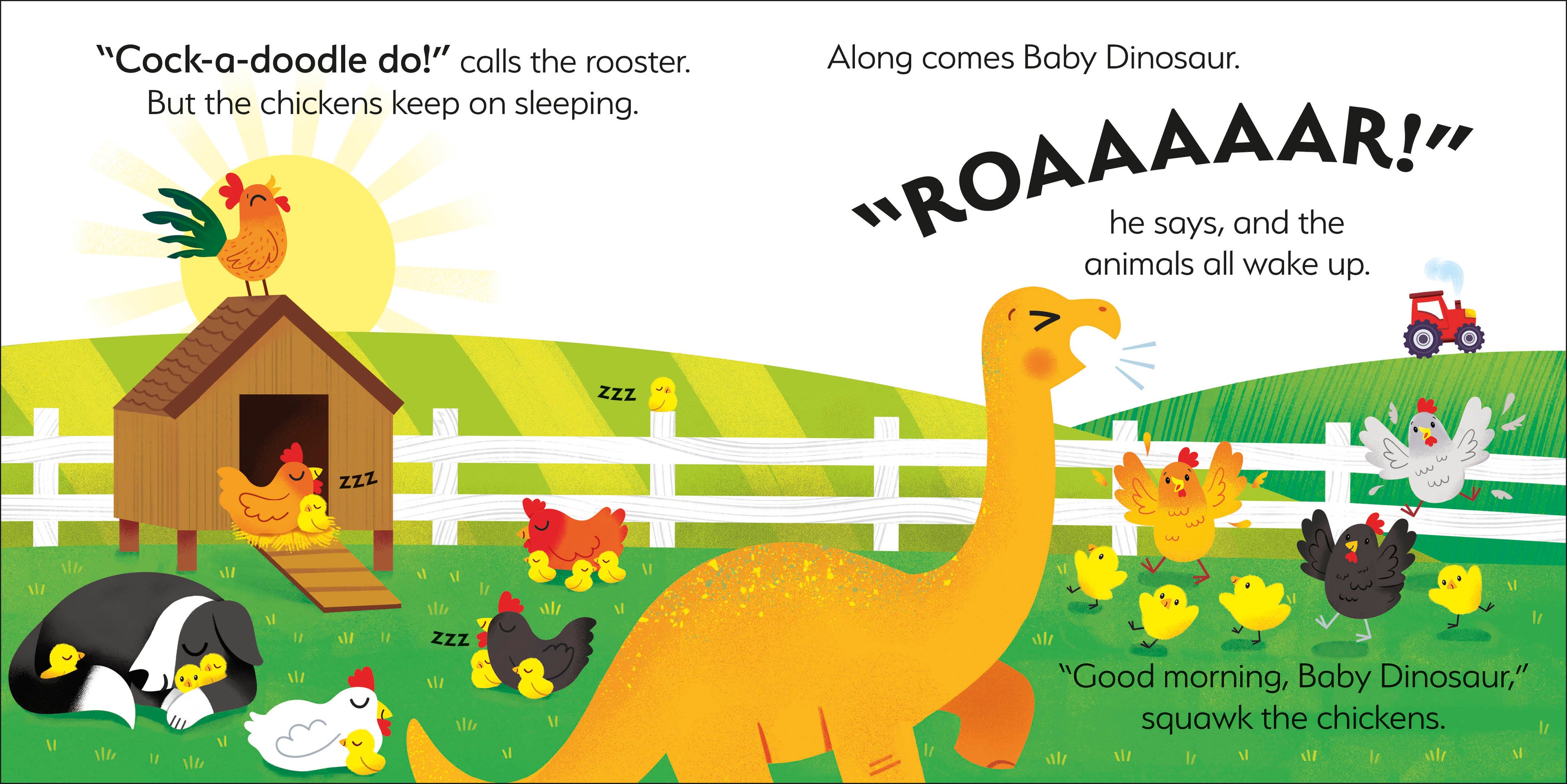 Baby Dinosaur on the Farm-Spread, Image, (PRHC, Design, Do, Not, Use)-2