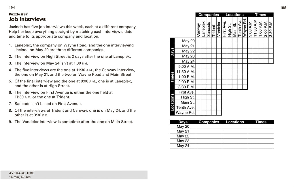 Puzzle Baron's Large Print Logic Puzzles