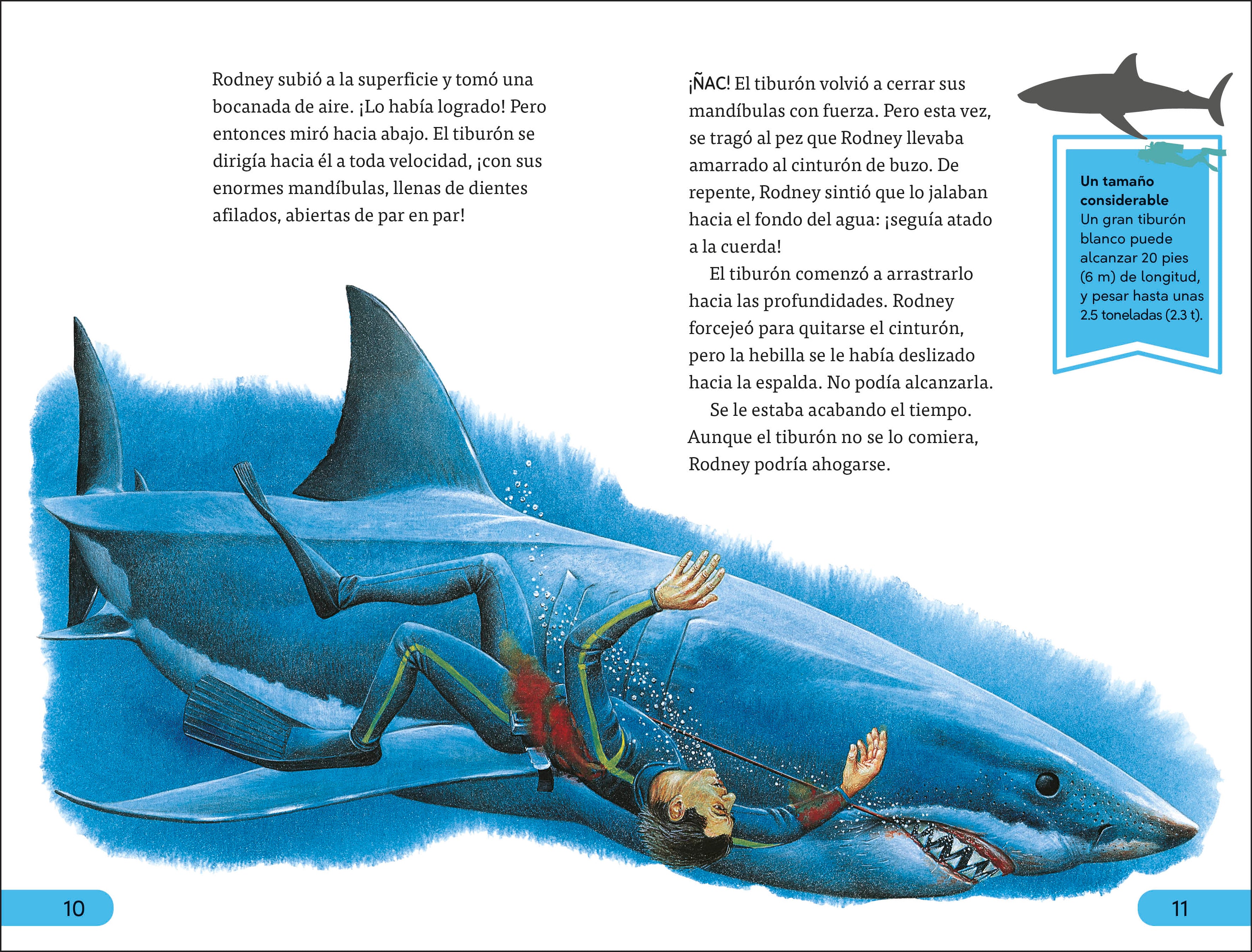 DK Super Readers Level 4 Ataques de tiburones (Shark Attack)-Spread, Image, (PRHC, Design, Do, Not, Use)-1